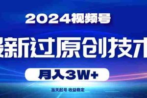 (10704期)2024视频号最新过原创技术,当天起号,收益稳定,月入3W+