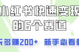 小红书快速变现的6个赛道,一天多赚200,所有人必看教程!