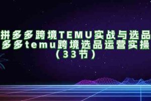 拼多多跨境TEMU实战与选品,多多temu跨境选品运营实操(33节)