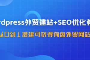 WordPress外贸建站+SEO优化教程,从0到1搭建可获得询盘外贸网站(57节课)
