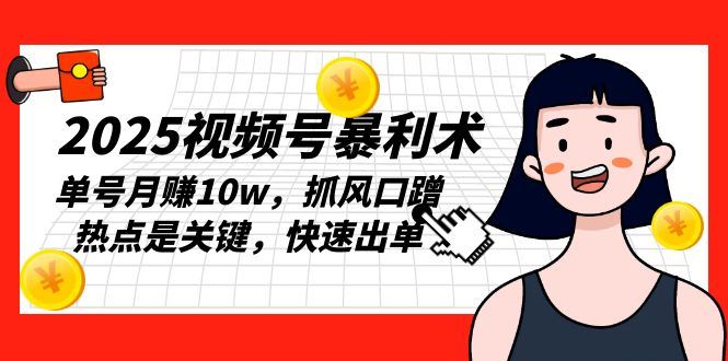 （13793期）2025视频号暴利术，单号月赚10w，抓风口蹭热点是关键，快速出单-精品资源站