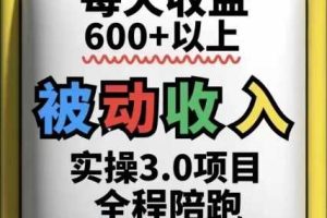 被动收入实操3.0项目，每天收益6张+以上，能长期操作