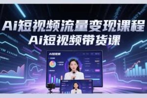 Ai短视频流量变现课程，Ai短视频带货课