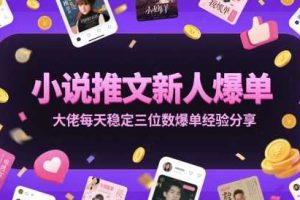 小说推文新人爆单大佬每天稳定三位数爆单经验分享