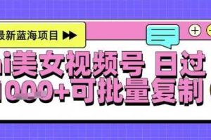 视频号AI美女跳舞暴力起号玩法，日入1k+，全程软件操作，小白也能玩的项目