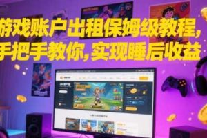 游戏账户出租保姆级教程，手把手教你，实现睡后收益