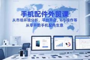 手机配件外贸课，从市场环境分析，平台开店，erp操作等，从零开始手机配件生意
