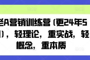 老A营销训练营(更25年6月)，轻理论，重实战，轻概念，重本质