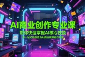 AI商业创作专业课，带你快速掌握AI核心技能，并一站式助你成为AI商业视频创作专家