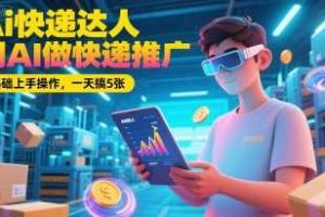 Ai快递达人，用AI做快递推广，0基础上手操作，一天搞5张