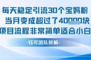 每天稳定引流30个人 当月变成超过了4个W项目流程非常简单适合小白