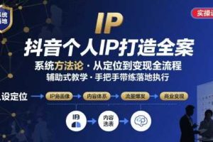 抖音个人IP系统落地实操大课，实操课程，辅助落地