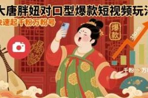 大唐胖妞对口型爆款短视频玩法，快速起千粉万粉号