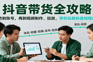 抖音带货全攻略：从趋势到账号，再到视频制作、投放，带你玩转抖音短视频带货