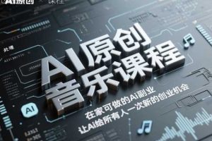 AI原创音乐课程，在家可做的Ai副业，让Ai给所有人一次新的创业机会