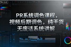 PR系统调色课程，视频后期调色，纯干货无废话系统讲解