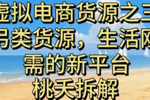 虚拟电商之三另类的货源，生活刚需的新平台