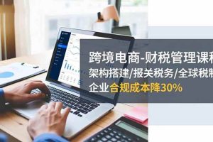 (16509期)跨境电商-财税管理课程:架构搭建/报关税务/全球税制,企业合规成本降30%