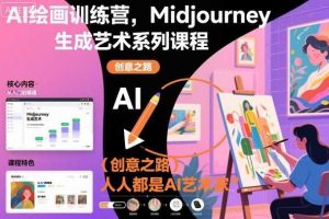 AI绘画训练营,Midjourney生成艺术系列课程,人人都是AI艺术家