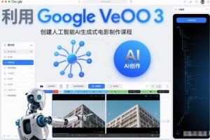 利l用Google Veo 3创建人工智能AI生成式电影制作课程，使用人工智能的力量创建令人惊叹的视频