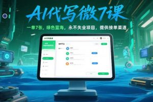 AI代写微课，一单7张，绿色蓝海，永不失业项目，提供接单渠道！