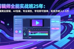 (17294期)剪辑师全能实战班25年:掌握商业剪辑、AE包装、专业调色,学完即可接单,实现月收入2-5万