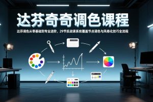 (17484期)达芬奇调色从零基础到专业进阶,29节实战课系统覆盖节点调色与风格化技巧全流程