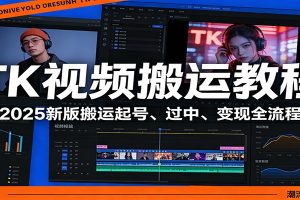 TK视频搬运教程：2025新版搬运起号、过中、变现全流程