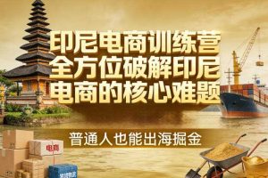 印尼电商训练营,全方位破解印尼电商的核心难题,普通人也能出海掘金