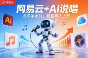 网易云+AI说唱，每天半小时，AI内容创作+流量变现，轻松月入1W