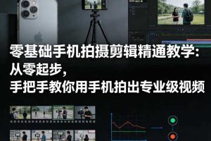 零基础手机拍摄剪辑精通教学:从零起步,手把手教你用手机拍出专业级视频