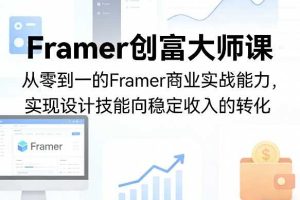 Framer创富大师课,从零到一的Framer商业实战能力,实现设计技能向稳定收入的转化