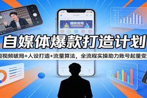 自媒体爆款打造计划：短视频破局+人设打造+流量算法，全流程实操助力账号起量变现