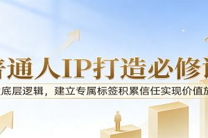 付费文章:普通人IP打造必修课,8大底层逻辑,建立专属标签积累信任实现价值放大