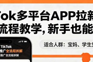 TikTok多平台APP拉新,完整流程教学,新手也能上手,轻松出海搞美金