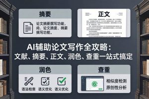 (17970期)AI辅助论文写作全攻略:文献、摘要、正文、润色、查重一站式搞定