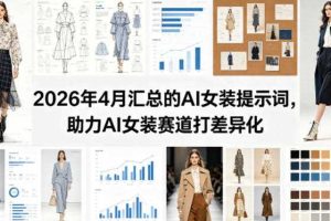 2026年4月汇总的AI女装提示词，助力AI女装赛道打差异化