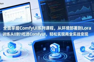 全面掌握ComfyUI系列课程，从环境部署到Lora训练从0到1吃透ComfyUI，轻松实现商业实战变现
