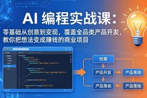 （18393期）AI编程实战课-第三期-5月9更新：零基础从创意到变现，覆盖全品类产品开发，把想法变成赚钱项目