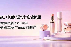 AIGC电商设计实战课:C4D建模搭配OC渲染,即梦赋能美妆产品全案制作