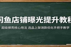 闲鱼店铺曝光提升教程:超级擦亮核心用法,选品上架测款优化手把手教学