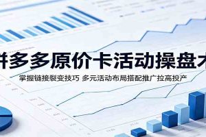 拼多多原价卡活动操盘术:掌握链接裂变技巧,多元活动布局搭配推广拉高投产