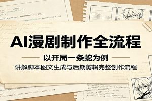 AI漫剧制作全流程:以开局一条蛇为例,讲解脚本图文生成与后期剪辑完整创作流程