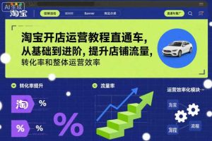 淘宝开店运营教程直通车,从基础到进阶,提升店铺流量,转化率和整体运营效率(更新26年05月27日)