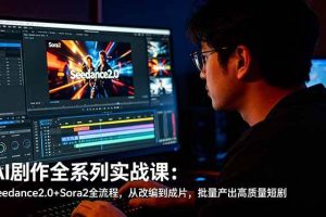 (18647期)AI剧作全系列实战课:Seedance2.0+Sora2全流程,从改编到成片,批量产出高质量短剧