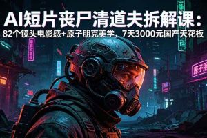 (18649期)AI短片《丧尸清道夫》拆解课:82个镜头电影感+原子朋克美学,7天3000元国产天花板