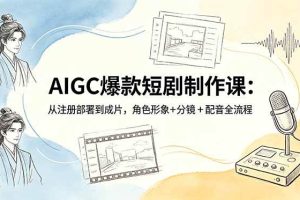 （18676期）AIGC爆款短剧制作课：从注册部署到成片，角色形象+分镜+配音全流程