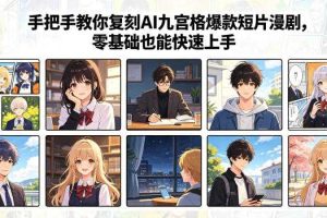 手把手教你复刻AI九宫格爆款短片漫剧,零基础也能快速上手