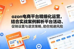 ozon电商平台精细化运营,结合实战案例解析平台活动、促销设置与退货策略,助你规避风险、提升销量