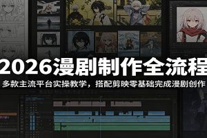 2026漫剧制作全流程:多款主流平台实操教学,搭配剪映零基础完成漫剧创作